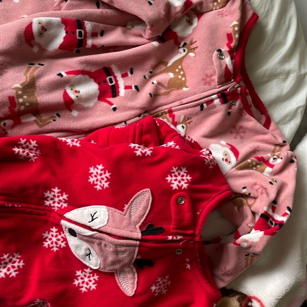 Two Holiday Footie Fleece Jammie’s, 5T